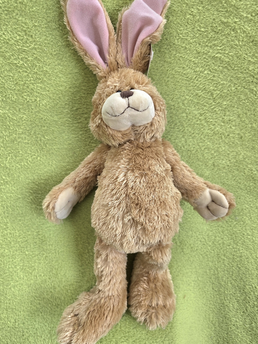 Gund Tan Bunny Plush with Pink Inner Ears